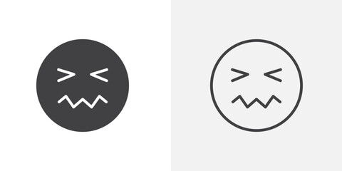 Fototapeta premium Confounded face icon flat and simple set design
