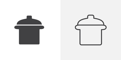 Cooker icon flat and simple set design