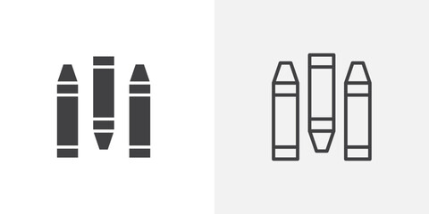 Crayons icon flat and simple set design