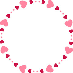 Valentine's Day Love Heart Pattern Frame.
Heart shape border flat vector isolated.
For celebrating Valentine's Day, Mother's Day or wedding.
Transparent background.