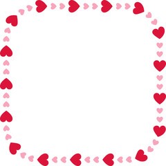 Valentine's Day Love Heart Pattern Frame.
Heart shape border flat vector isolated.
For celebrating Valentine's Day, Mother's Day or wedding.
Transparent background.