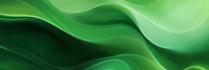 Obraz premium Abstract Green Waves Flowing Patterns in a Serene Landscape (1)