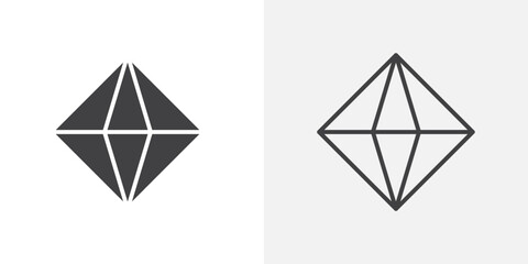 Diamond icon flat and simple set design
