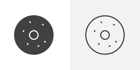 Donut icon flat and simple set design