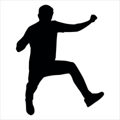 Celebrating success or Enjoying Silhouette vector