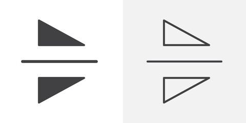 Naklejka premium Flip vertically icon flat and simple set design