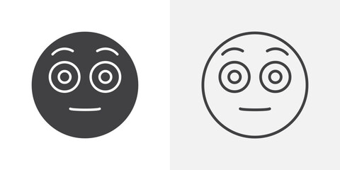 Flushed face icon flat and simple set design