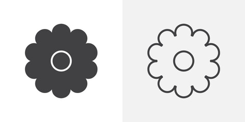 Flower icon flat and simple set design