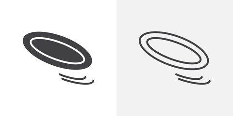Flying disk icon flat and simple set design