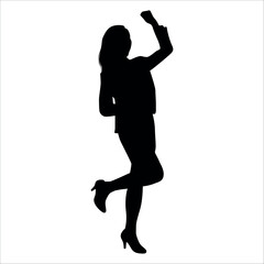 Celebrating success or Enjoying Silhouette vector