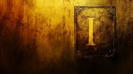 Golden Ornate Frame Enclosing Roman Numeral One