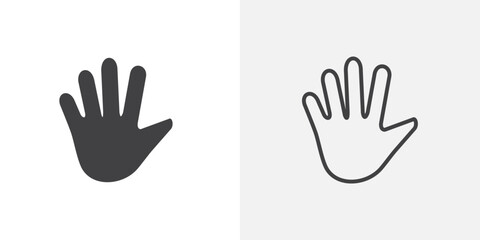 Hand icon flat and simple set design