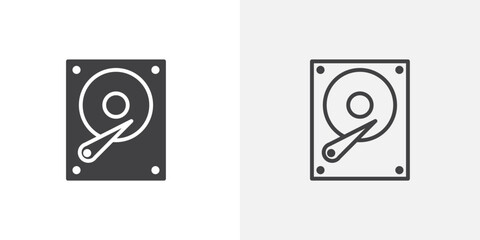 Hdd icon flat and simple set design