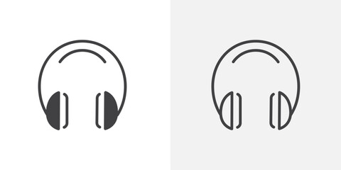 Headphone icon flat and simple set design