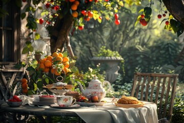 High Quality Image of Afternoon Tea in the Garden