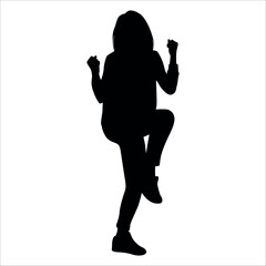 Celebrating success or Enjoying Silhouette vector