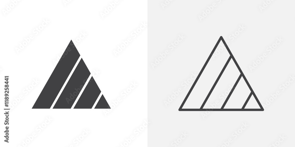 Wall mural multi triangular icon flat and simple set design