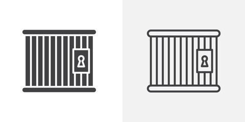 Prison safe icon flat and simple set design
