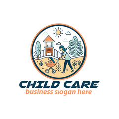 Baby shop child care day care school and kids logo day care create distinctive mother care vector eps logo design