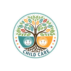 Baby shop child care day care school and kids logo day care create distinctive mother care vector eps logo design