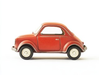 red toy car on a white background