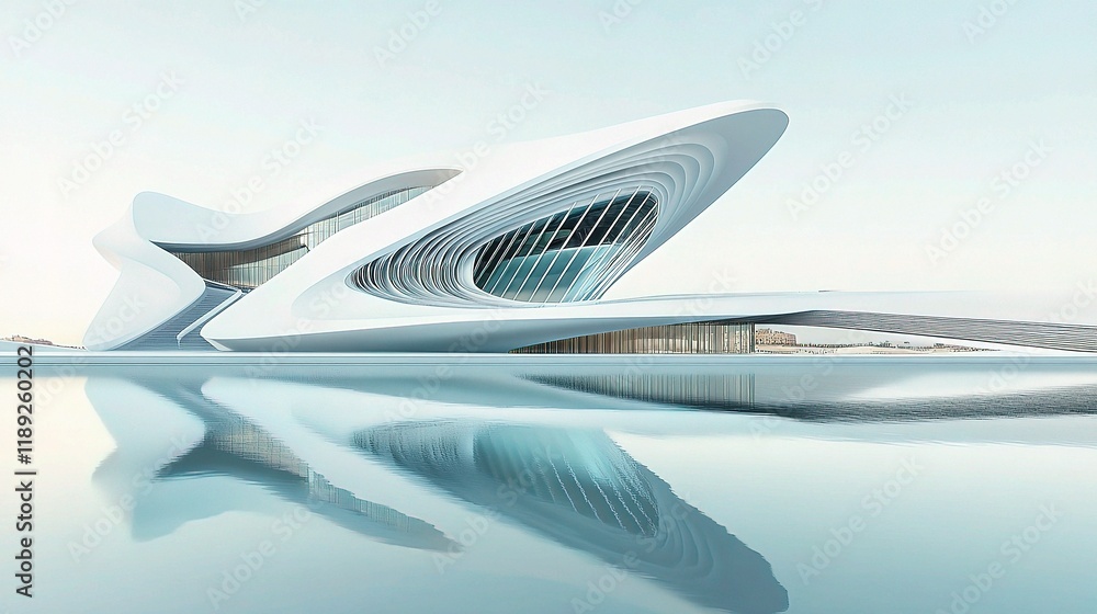 Poster modern architecture in geometry and perspective with clean lines