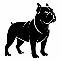 Pug silhouette vector black animal on white background