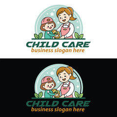 Baby shop child care day care school and kids logo day care create distinctive mother care vector eps logo design