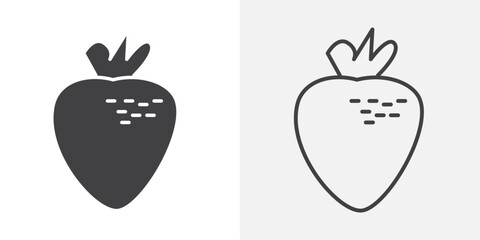 Strawberry icon flat and simple set design