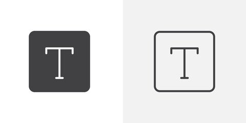Text icon flat and simple set design