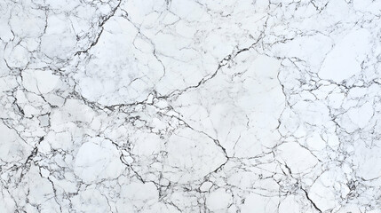 Elegant white marble texture with soft grey veining, cracked and layered details creating a classic and refined background