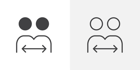 User to user transmission icon flat and simple set design