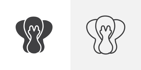 Vegetable icon flat and simple set design