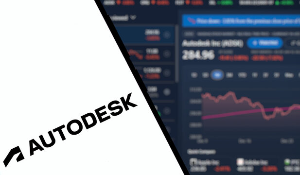 Dhaka, Bangladesh- 11 Jan 2025: Autodesk logo is displayed on smartphone. Autodesk Inc is an American multinational software corporation that provides software products and services.