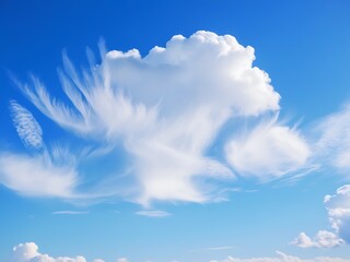 Sunny Day Sky- Blue Background Image with Clear Clouds and Bright Light