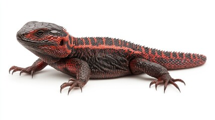 Naklejka premium Captivating lizard displaying vibrant colors natural habitat wildlife photography close-up animal behavior