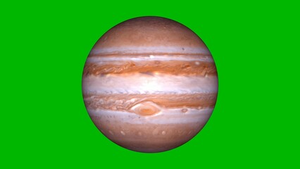 3d realistic rotated jupiter with green background © NCSF