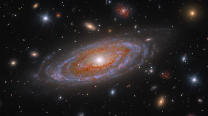 Fototapeten Stunning Spiral Galaxy in Deep Space Cosmic Background © Fozle