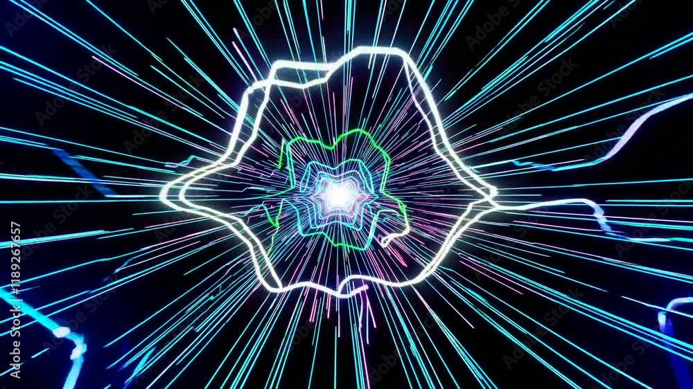 Poster abstract digital background with vivid light trails creating a sense of motion and depth, perfect fo