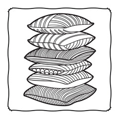 Cute and Cozy Coloring page, Bold and easy Coloring Page, coloring page, line art, black and white image