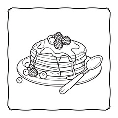 Cute and Cozy Coloring page, Bold and easy Coloring Page, coloring page, line art, black and white image