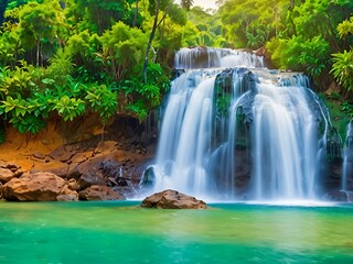 Waterfall in Nature, Thailand.