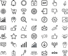 Modern Vector Icon Set for Social Media Marketing and Digital Design Elements