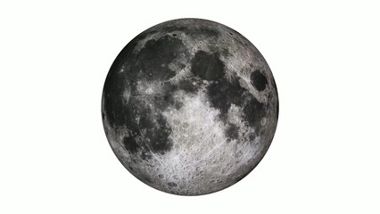 3d realistic rotated moon with white background © NCSF