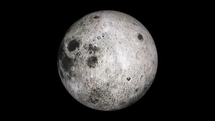 3d realistic rotated moon planet © NCSF