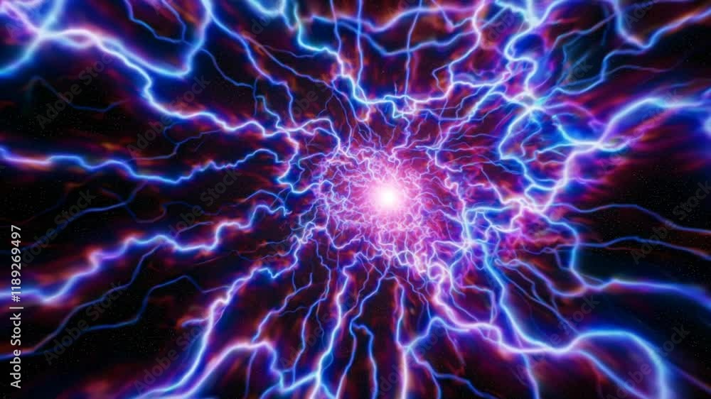 Poster a mesmerizing abstract image capturing vibrant electric currents, showcasing a dynamic interplay of 