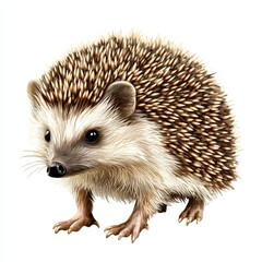 Obraz premium a drawing of a hedgehog isolated on a white background
