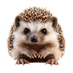 Fototapeta premium a cute hedgehog with white and brown quills