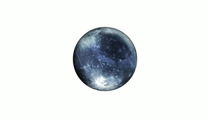 3d pluto rotated white background