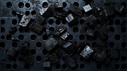 Close-up view of coal. A glimpse into the earth's hidden depths.